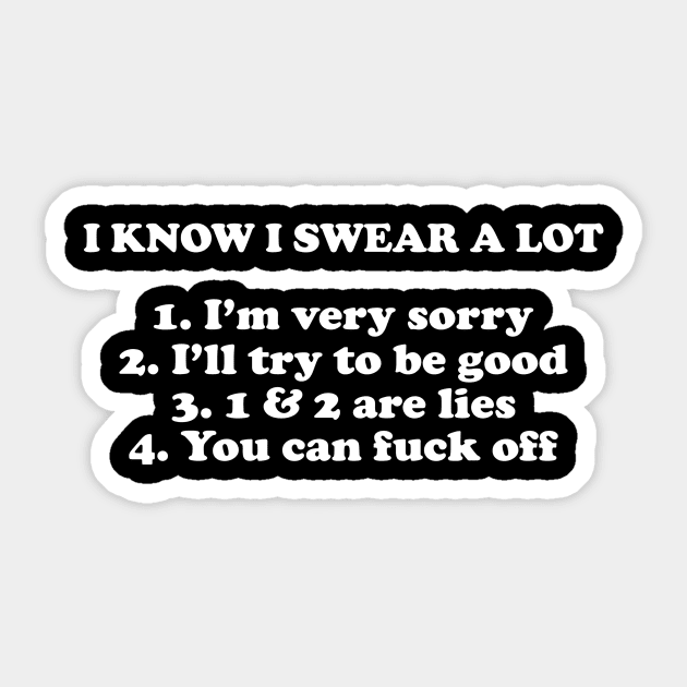 I KNOW I SWEAR A LOT Sticker by HeriBJ